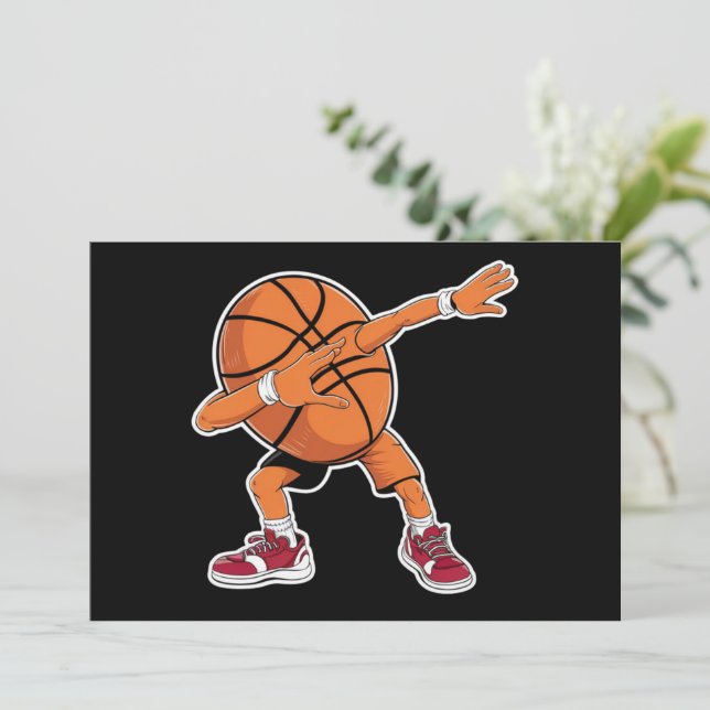 Invitation Dabbing Basketball Ball Funny Sports Joueur (Debout devant)