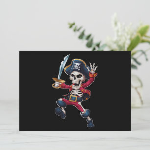 Invitation Dabbing Skeleton Pirate Halloween Jolly roger pour