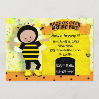 Invitation d'abeille d'anniversaire