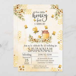 Invitation d'abeilles 1er anniversaire Honey Bee