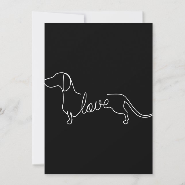 Invitation Dachshund Chiweenie Wiener Chien Log Sketch (Devant)