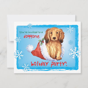 Invitation Dachshund de Noël