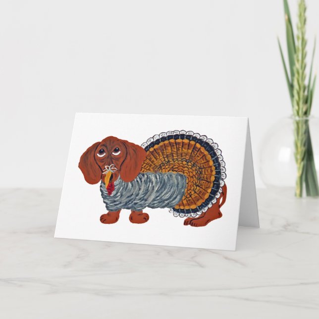 Invitation Dachshund Dinde de Thanksgiving (Devant)