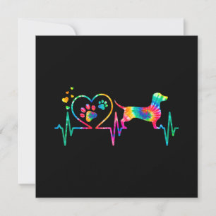 Invitation Dachshund Doxie Weenie Maman Papa Heartbeat Cadeau