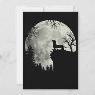 Invitation Dachshund Et Lune Halloween