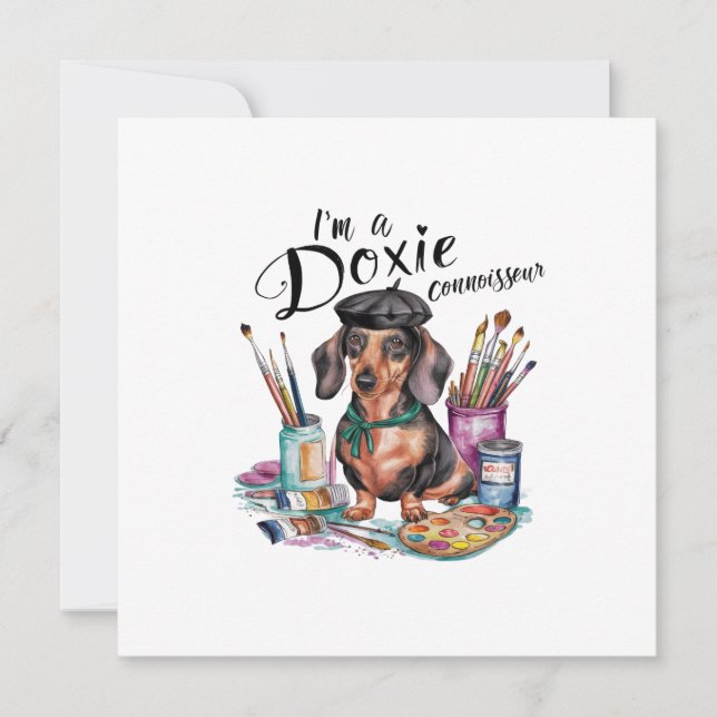 Invitation Dachshund Je suis un connaisseur de Doxie (Devant)
