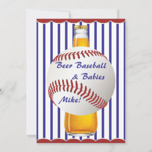 Invitation Daddy Shower Beer Baseball et Baby