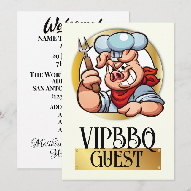 Invitation d'admission VIP (Devant / Derrière)