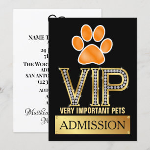 Invitation d'admission VIP PETS