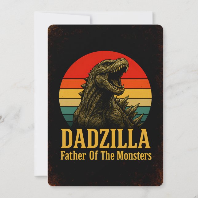 Invitation Dadzilla père des monstres fête des pères (Devant)