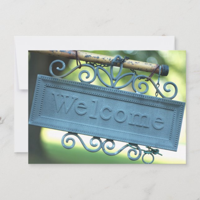 Invitation d'Affiche de bienvenue bleu soleil (Devant)