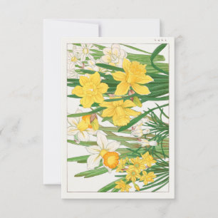 Invitation Daffodil Woodblock Peinture de Tanigami Kônan