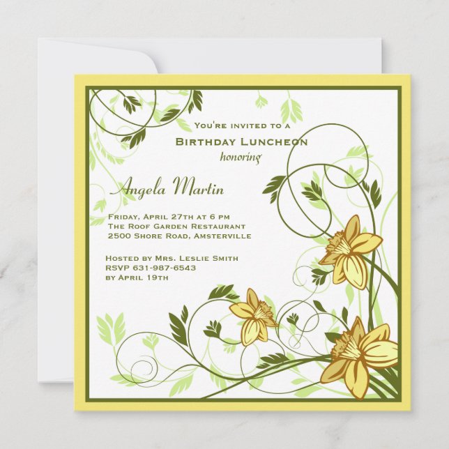 Invitation Daffodills (Devant)