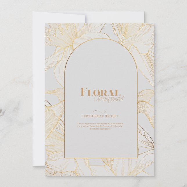 Invitation Daffodils de printemps fleurs art en ligne. (Devant)