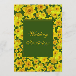 Invitation Daffodique de printemps jaune - Mariage