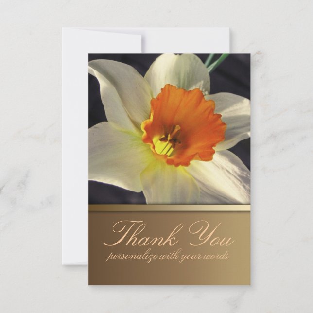 Invitation Daffodique Fleur Merci note (Devant)