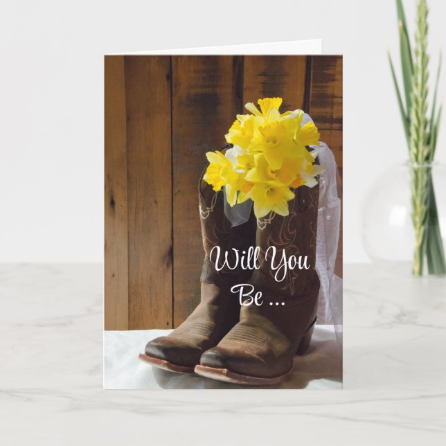 Invitation Daffodiques Cowboy Boots Serez-Vous Ma Serveuse D' (Devant)
