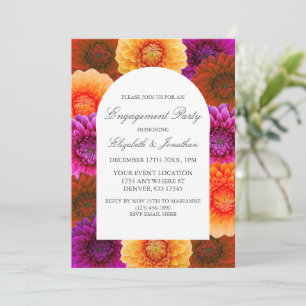 Invitation Dahlia Automne Floral Engagement Party
