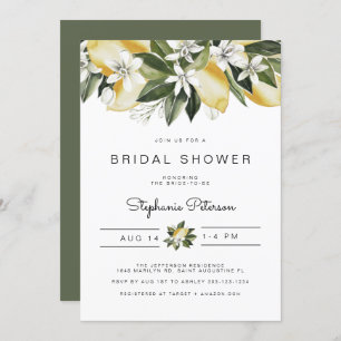 Invitation Dahlia - Bride florale d'agrumes d'aquarelle