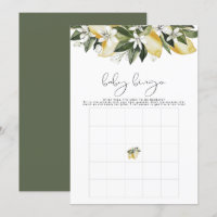 DAHLIA Citron Baby shower Fruit Bingo Jeu