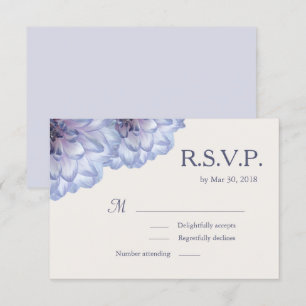 Invitation Dahlia fleurs lilas ivoire mariage floral RSVP