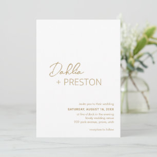 Invitation Dahlia Gold Contemporary Modern Mariage