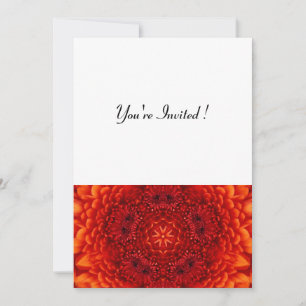Invitation DAHLIA ROUGE,  noir blanc brillant