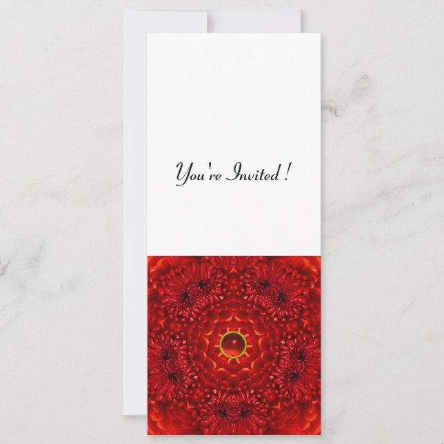 Invitation DAHLIA ROUGE, RUBIS,   noir blanc vif (Devant)