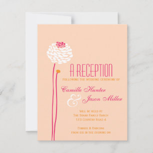 Invitation Dahlia Simple - Réception Rose & Orange