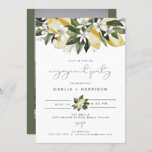 Invitation DAHLIA Watercolor Lemon Floral Engagement Party