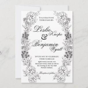 Invitation Dahlia Wreath