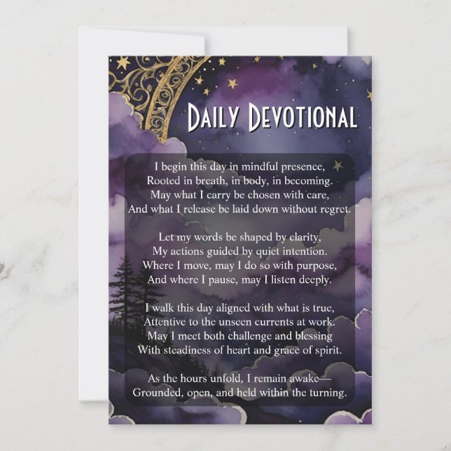 Invitation Daily Devotional Pagan Prayer Pocket Ritual Card (Devant)