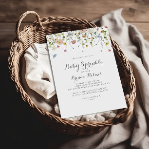 Invitation Dainty coloré Fleurs sauvages Baby Sprinker