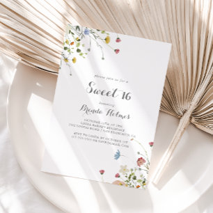 Invitation Dainty colorée Wild Sweet 16 Anniversaire Fête