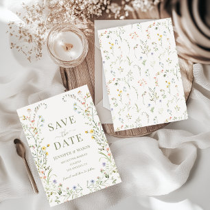 Invitation Dainty Delicate Fleur sauvage Floral Enregistrer L