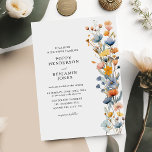 Invitation Dainty Floral Fleur sauvage Mariage<br><div class="desc">Ce faire-part de mariage coloré aux fleurs sauvages est parfait pour un mariage boho rustique. Le design est composé d'aquarelle peinte à la main,  de belles fleurs sauvages rouges,  rousses,  oranges,  bleues,  jaunes et vertes. L'élégant modèle de mariage est facile à customiser en utilisant le modèle fourni.</div>