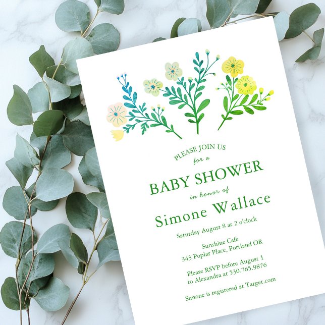 Invitation Dainty Florals Élégant BABY SHOWER CHic PERSONNALI (Dainty Florals Elegant Chic CUSTOM BABY SHOWER Invitation
)