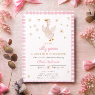 Invitation Daisée de printemps d'oie sotte En vichy Baby show
