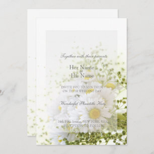Invitation Daisées en Amour - Bouquet Mariage modifiable