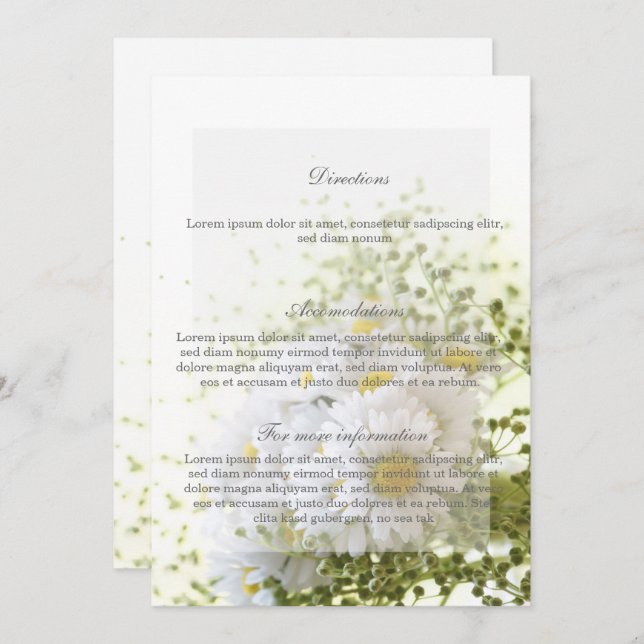 Invitation Daisées en amour Editable Mariage Bouquet Directio (Devant / Derrière)