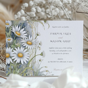 Invitation Daisies Jardin Élégant Nouveau Mariage Inviter