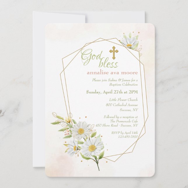 Invitation Daisies Religieuses (Devant)