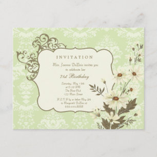 Invitation Daisies Vintages 70e-79e Fête d'anniversaire