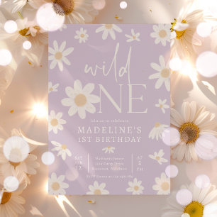 Invitation Daisy 1er anniversaire Wild One Fleur sauvage Anni