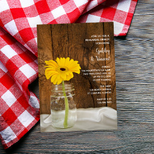 Invitation Daisy à Mason Jar Barn Dîner de répétition Mariage