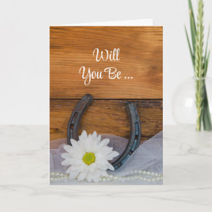 Invitation Daisy and Horseshoe Will you be My Bridesmaid