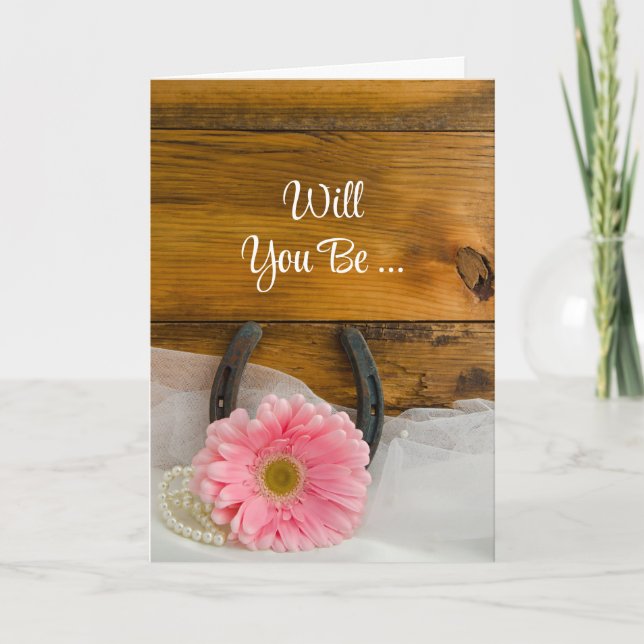 Invitation Daisy and Horseshoe Will you be My Bridesmaid (Devant)