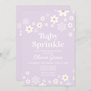 Invitation Daisy and Snowflake Retro Baby Sprinking
