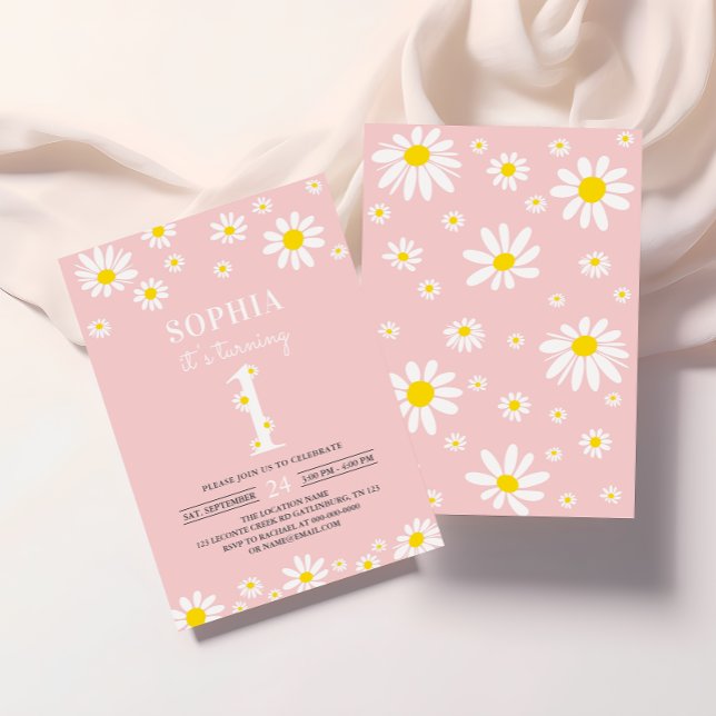 Invitation Daisy Anniversaire Bohmian 1er Anniversaire (Créateur téléchargé)