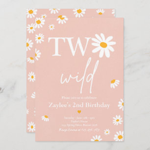 Invitation Daisy Anniversaire fête Bohmian Deux Wild 2e Anniv